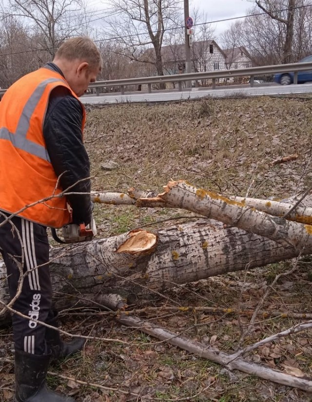 Коммунальные службы Нижнего Новгорода устраняют последствия штормового ветра 