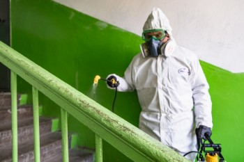 Работы по дезинфекции подъездов многоквартирных домов возобновились в Дзержинске
