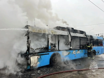 Троллейбус вспыхнул в Дзержинске