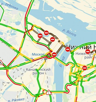 Пробки сковали город в день первого матча ЧМ-2018 Нижнем Новгороде