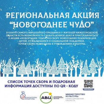 Нижегородские волонтеры культуры приглашают присоединиться к региональной акции  &quot;Новогоднее чудо&quot; 