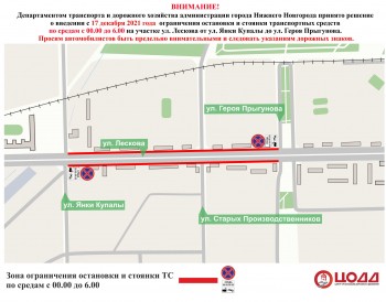 Парковку ограничат на улице Лескова в Нижнем Новгороде