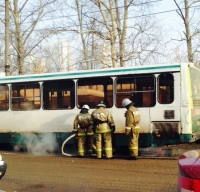 Возгорание социального автобуса произошло на разворотном кольце в микрорайоне Кузнечиха-2 в Нижнем Новгороде
