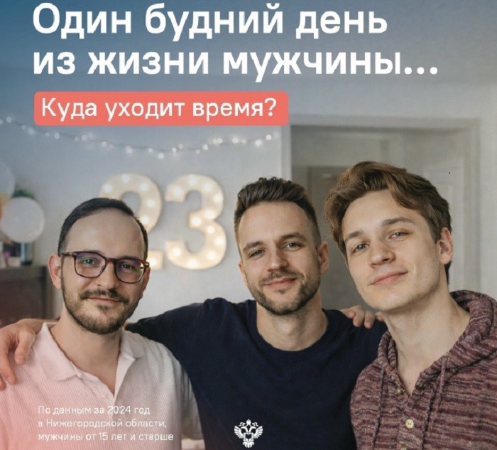 Три часа на уход: Нижегородстат изучил средний день мужчины