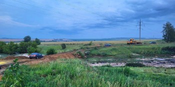 Временный объезд создали на месте размыва моста в Куроедове Ульяновской области Временный объезд создали на месте размыва моста в Куроедове Ульяновской области