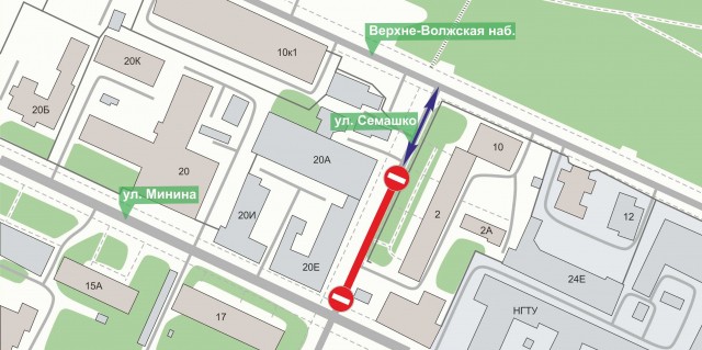 Движение по ул. Семашко в Нижнем Новгороде ограничат почти до конца мая