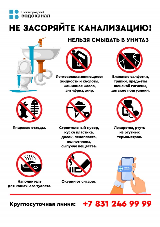 Нарушения правил пользования канализацией привели к росту засоров на сетях в Нижнем Новгороде