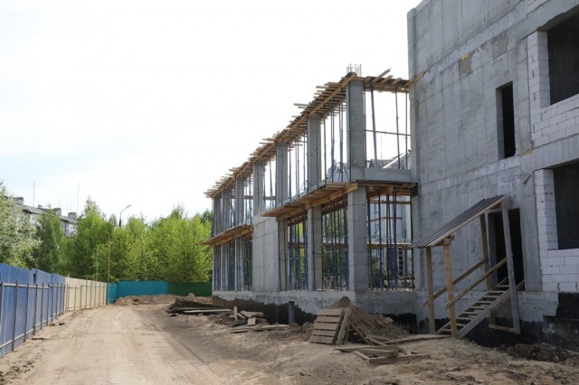 Строительная готовность школы на 825 мест в Городце Нижегородской области достигла 25%