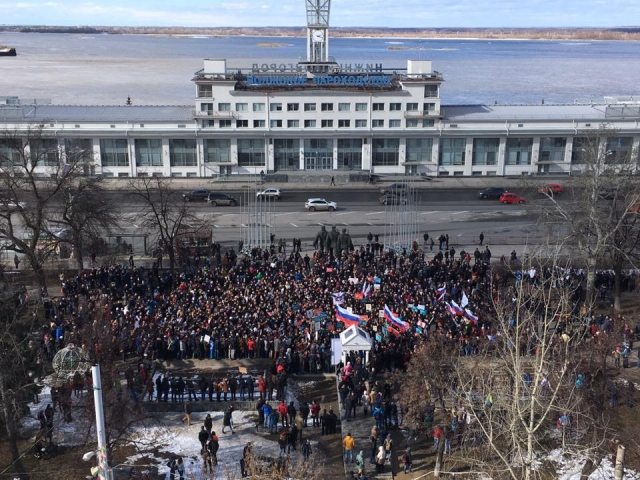 Пять человек всё ещё находятся в полиции после задержания на несанкционированном митинге 26 марта в Нижнем Новгороде