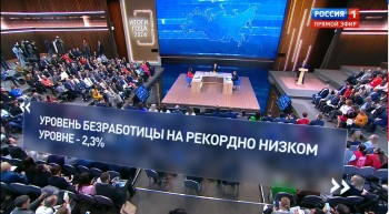 Владимир Путин: Уровень безработицы в России находится на рекордно низком уровне