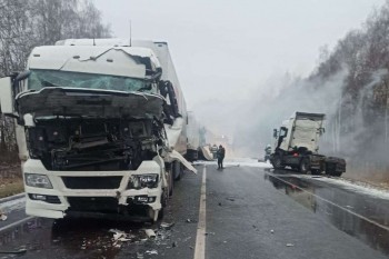 Движение на М-7 в Нижегородской области затруднено из-за смертельного столкновения пяти большегрузов и легковой (ВИДЕО)