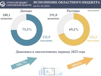 Доходы бюджета Саратовской области выросли на 8,7%