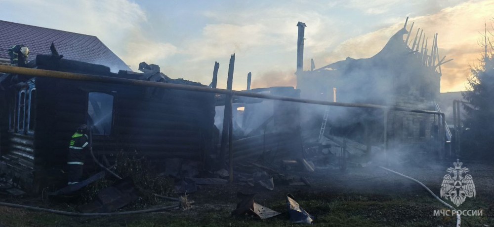 Два дома сгорели в Выездном Нижегородской области