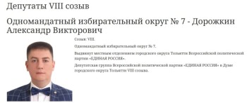 Депутата из Тольятти Дорожкина сместили с должности главы комиссии 