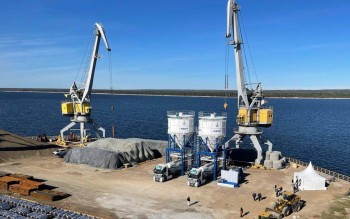 Первый цементный терминал запустили на грузовом причале Чебоксарского порта