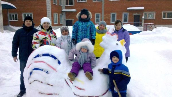 Фестиваль снежных построек "Зимняя Спортландия" проходит на площадках детских садов Чебоксар