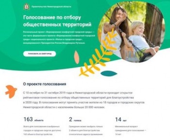 Нижегородцы могут выбрать объекты благоустройства в рамках нацпроекта "Жилье и городская среда" на 2020 год