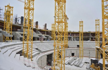 Установку трибун начали на многофункциональной арене в Перми