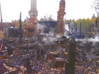В Выксунском районе огнем полностью уничтожено село Верхняя Верея, около 600 жителей эвакуировано