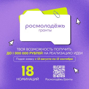 До 1 млн рублей на реализацию своих инициатив получат победители второго сезона конкурса «Росмолодёжь.Гранты»