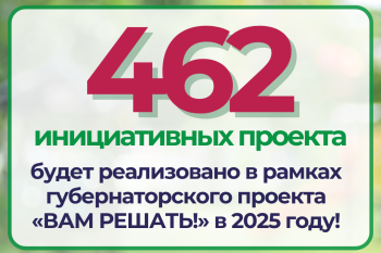 462 инициативы жителей области стали победителями губернаторского проекта «Вам решать!» на 2025 год