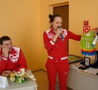 В Сарове торжественно поздравили олимпийскую чемпионку Анастасию Седову и ее тренеров
