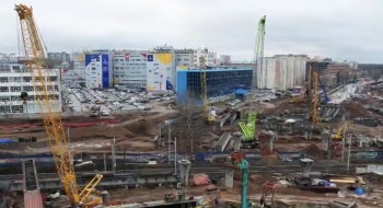 Монтаж пролетных строений начали на шоссе Космонавтов в Перми