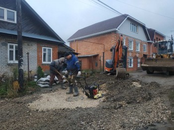 Нижегородский водоканал выполняет благоустройство дороги в Приокском районе
