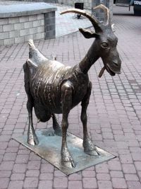 В Н.Новгороде неизвестные молодые люди похитили фигуру козы с ул. Большая Покровская