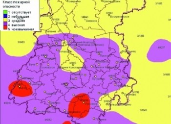 Высшие классы пожароопасности установились в 39-ти муниципальных образованиях Нижегородской области