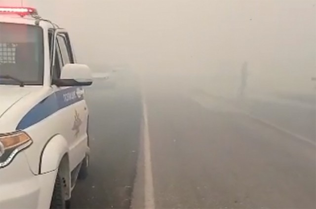 Трасса Ира – Магнитогорск перекрыта в Башкирии из-за природного пожара
