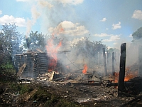 Пожар практически полностью уничтожил личный жилой дом в Пильнинском районе Нижегородской области