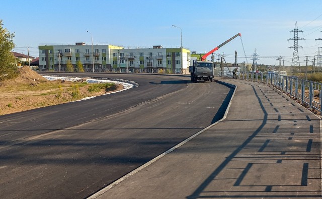Новая дорога в ЖК "Окский берег" в Нижнем Новгороде готова на 60%