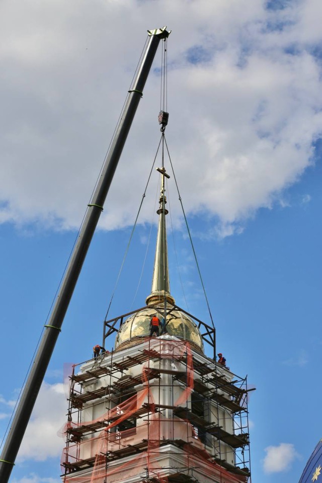 Новый купол с крестом установлен на Спасо-Вознесенском соборе в Самаре