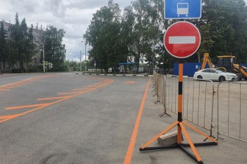 Разметка изменена на площади Скворцова в Чебоксарах