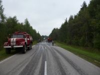 В Нижегородской области на трассе горела автоцистерна