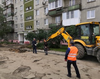 Подрядчик проводит комплексное благоустройство дворов на улице Культуры в Нижнем Новгороде