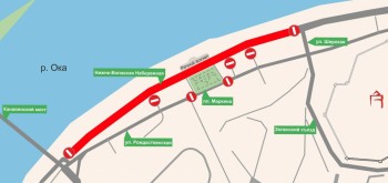 Движение вдоль Нижне-Волжской набережной в Нижнем Новгороде приостановят 17 июля