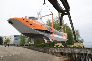 Пятое судно на подводных крыльях &quot;Валдай 45Р&quot; спущено на воду в Нижегородской области