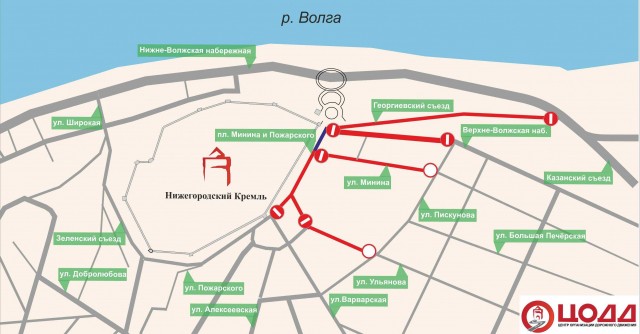 Движение ограничат в центре Нижнего Новгорода с 23 по 28 июня