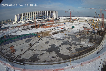 Работы по устройству фундамента ледовой арены на нижегородской Стрелке полностью завершены