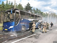Причиной пожара в автобусе, следовавшем по маршруту Чебоксары-Санкт-Петербург, стала неисправность топливной системы