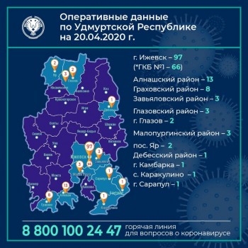 Случаи заболевания коронавирусной инфекцией зафиксированы на 13 территориях Удмуртии
