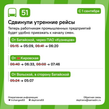 Расписание 4 автобусных маршрутов в Самаре изменят с 1 сентября Расписание 4 автобусных маршрутов в Самаре изменят с 1 сентября