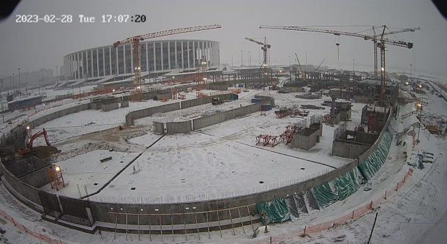 Бетонирование цокольной части арены Ледового дворца завершается в Нижнем Новгороде