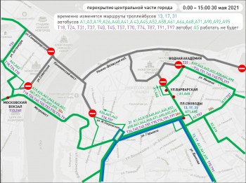 Автобусные и троллейбусные маршруты изменят в связи с перекрытием ряда нижегородских улиц для проезда