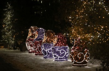 Новогоднюю иллюминацию обновили  в благоустроенном парке Пушкина в Нижнем Новгороде