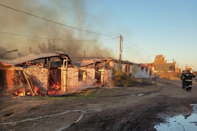 Ферма сгорела в селе Новый мир Нижегородской области