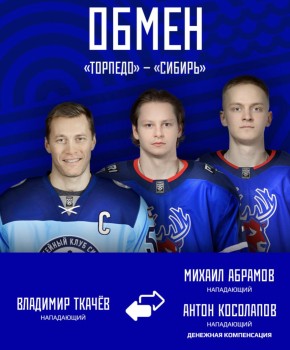 Двое нападающих нижегородского &quot;Торпедо&quot; перешли в новосибирскую &quot;Сибирь&quot;