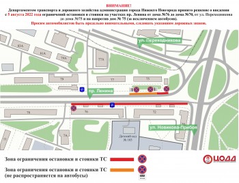 Парковку запретят на нескольких участках проспекта Ленина с 5 августа